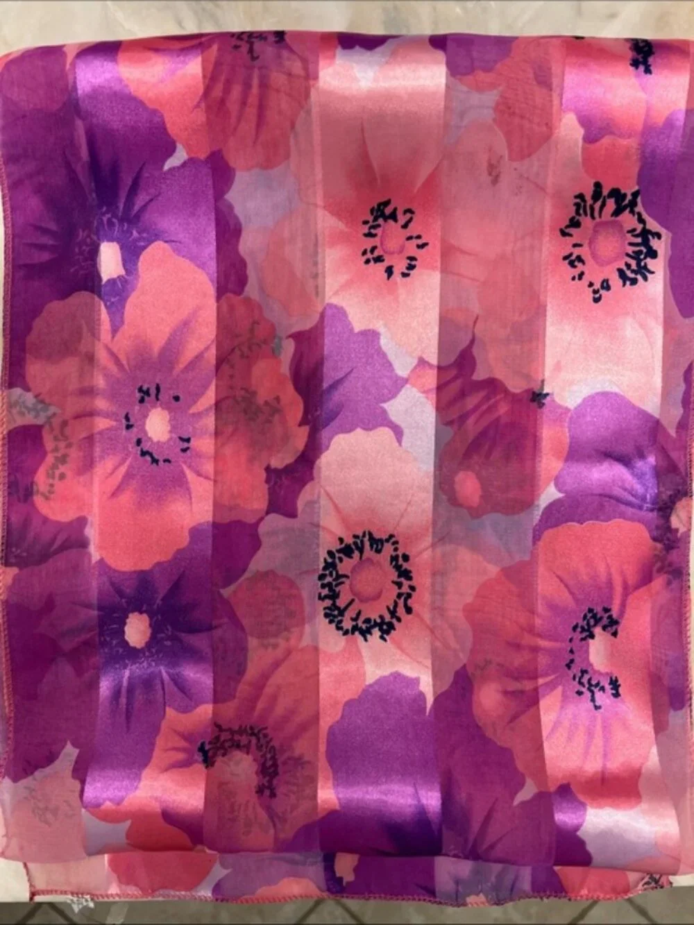 Pink & Purple Floral Oblong Scarf